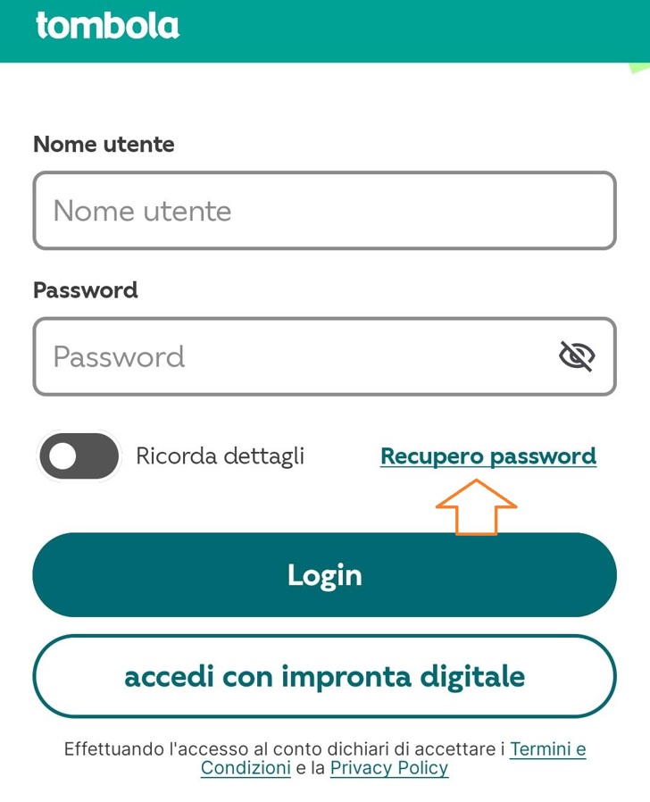 Recupero Password